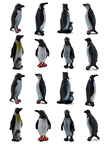 ORZIZRO 16Pcs Plastic Penguin Figurines, Cute...