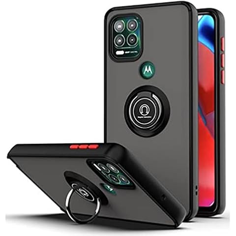 Aulzaju for Moto G Stylus 5G Case 2021 (Not Fit 4G) Ring Kickstand Design Frosted Hard PC Back Soft Sleek Rugged TPU Shockproof Protective Bumper Phone Case for Motorala G Stylus 5G Black Cover