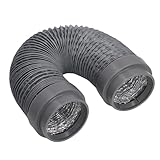 Fockety 5FT Trockner-Entlüftungsschlauch, 4-Zoll-Hochleistungs-Aluminium-Flexkanal mit Gummiversiegelten Anschlüssen für Enge Räume, Trocknerabluft, Badezimmer, Wachstumszelt, HVAC