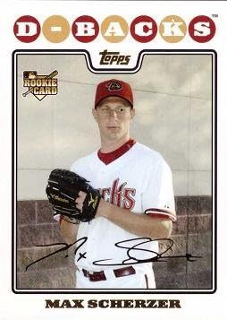 2008 Topps Update Gold Foil #UH280 Max Scherzer Baseball Rookie Card - Near Mint to Mint