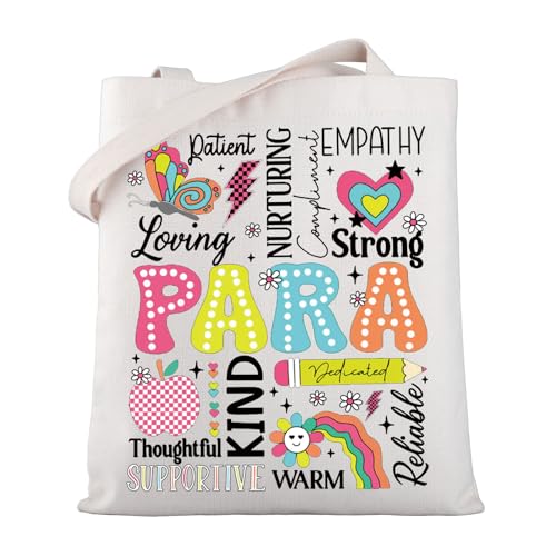 MYSOMY Para Paraprofessional Tote Bag Para Appreciation Shopping Bag Para Paraprofessional Regalo di ringraziamento Insegnante Aiuto Regalo, Para Tb, 13.7inch*15inch