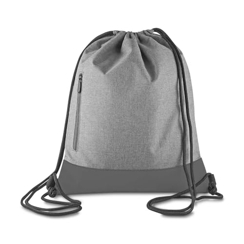 Mochila Saco Esportiva em Poliéster 210D com PU, Cordão Ajustável, 43x35cm, Ziper Frontal, Acabamento Premium (1, Cinza)