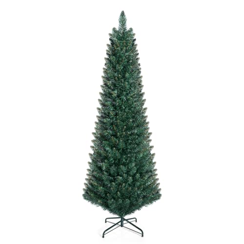 Goplus 5ft Artificial Slim Pencil Christmas Tree with 220 Lush Branch Tips