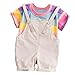 Produktbild LSAltd Sommer Kleinkind Baby Kinder Jungen Schöne Regenbogen Streifen Kurzarm T-Shirt Tops + Schmetterlingsflügel Shorts Träger Hosen Outfits Set