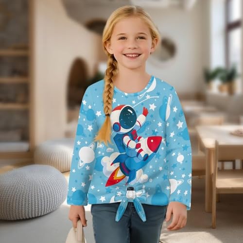 Girls Long Sleeve Tops Crew Neck Fall Shirts Relaxed Fit T-Shirt Cute Sweatshirts Size 5-12 Years4