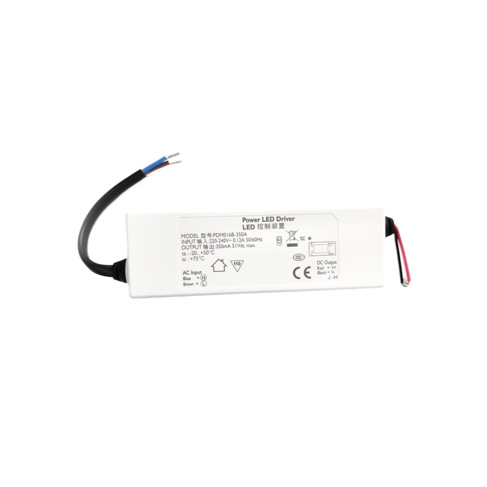 Power-LED-Treiber PDM016B-350A Eingang 220 V–240 V 0,12 A Ausgang 350 mA 51 V max