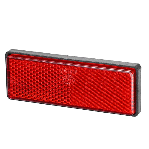 Image of X AUTOHAUX 8X Red Rectangular Safety Reflective Self Adhesive Reflector | 8 Pcs