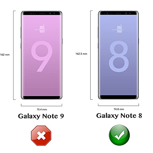 Wallskin Case For Galaxy Note 8 (6.3") Heavy Duty Full Body Military Grade Drop Protection Carrying Cover Holder | Holster For Men Belt With Clip Stand – Black/Black #TOP1