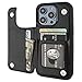 Onetop Compatible with iPhone 14 Pro Wallet Case with Card Holder, PU Leather Kickstand Card Slots Case, Double Magnetic Clasp and Durable Shockproof Cover 6.1 Inch (Black)