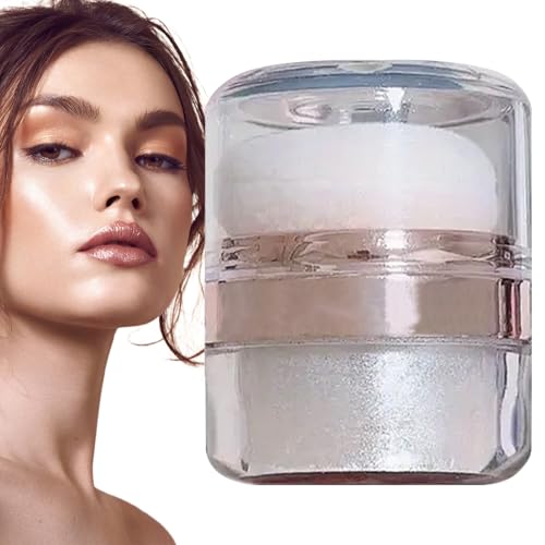 Luminizador facial – Resaltador corporal en polvo brillante, polvo brillante | 3G contorno de flores de serpiente con cabeza de esponja para ojos, cabello, cuerpo y polvo brillante