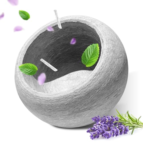 RANJIMA Sauna Verdampferschale aus Granit 10 5 x 6 cm Aromaschale für Aufgüsse auf Saunasteine mit Mentholkristalle Saunazubehör Duftschale für ätherische Öle Sauna Aufguss Accessoire Geschenk