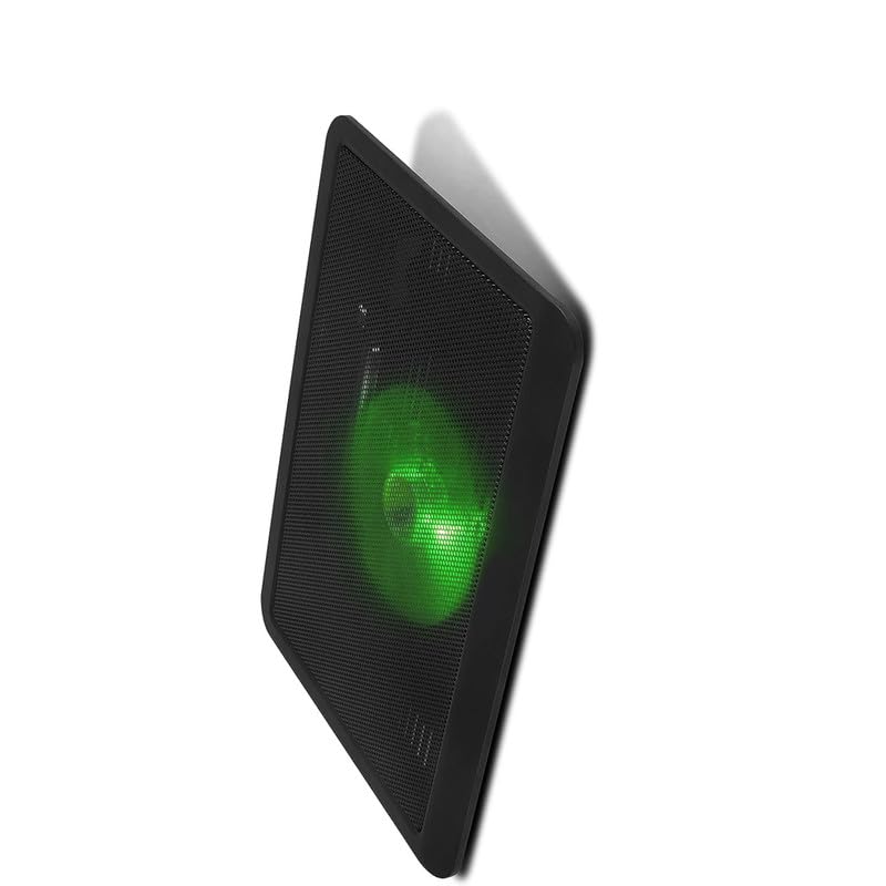 Image of USB Powered Laptop Cooling Pad with 125mm Fan: Enhanced Cooling, Pass Through USB Connector, and Stylish Blue LED Lights