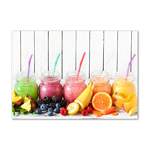 Dosseret en verre trempé Tulup 100x70 cm, une crédence de cuisine robuste motif cocktails de fruits