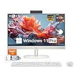 HP 27 Inch All in One Desktop Computer Touchscreen, AMD Ryzen 5 7520U(Max 4.3 GHz), 27” FHD IPS, 16GB RAM, 1TB SSD, WiFi 6, BT 5.3, Business & Home, Wireless KB and Mouse, Win 11 Pro, Accessories