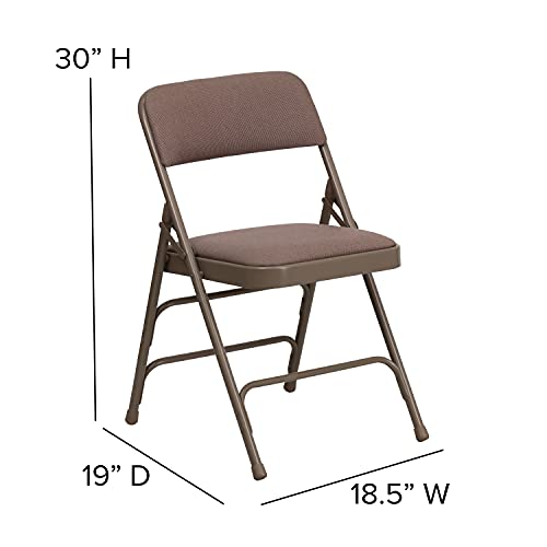 Flash Furniture Hercules Series Curved Triple Braced & Double Hinged Beige Fabric Metal Folding Chair #TOP1