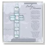 Baby in Heaven Clear Mosaic Handmade Glass Cross-Infant Loss Gift- Child Loss Sympathy Gift - Memorial Ornament for Stillborn/Miscarriage Gift for Mom