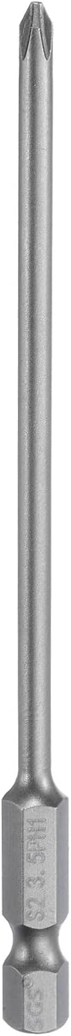 HARFINGTON #1 Phillips Screwdriver Bit PH1 1/4" Hex Shank 4.33" (110mm) Long Magnetic S2 Steel Industrial Grade Screw Driver Bit Cross Head Electric Drill Bits 0.138" (3.5mm) Rod