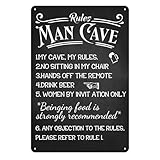 Man Cave Rules Signs Man Cave Decor Vintage Metal Tin Sign For Bar Room Kitchen Bathroom Home Garage Art Wall Decoration
