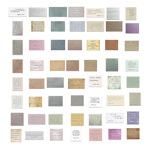 Pegatinas De Diario Bíblico - 50 Pegatinas Con Versículos De La Biblia | Pegatinas Vintage Motivacionales De La Biblia | Para Journaling Pegatinas Impermeables | Suministros Bíblicos Decorativos