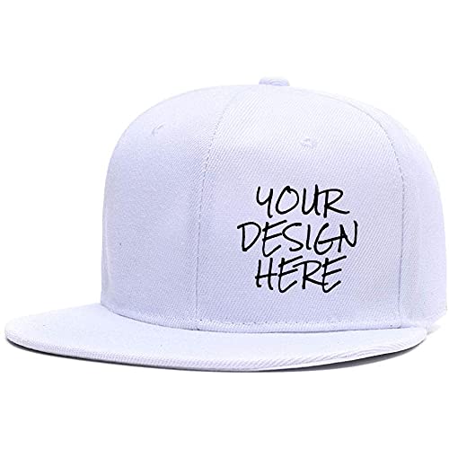 Personalizado impreso su logotipo de texto imagen Unisex personalizado gorra ajustable gorra de béisbol, Color blanco., M