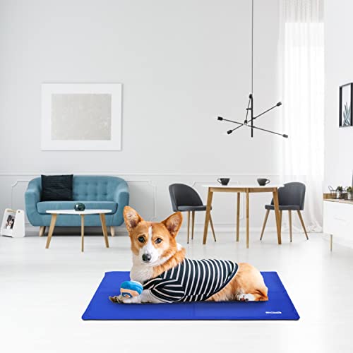 Nobleza - Kühlmatte Hunde Selbstkühlend Ungiftige Gelauflagen Welpe Katzenbett Kühlmatratze im Sommer, 65 * 50cm, Blau, M