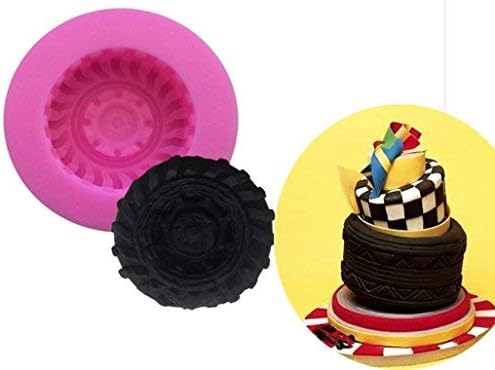 Tire Fondant Moulds- Set of 4 Truck Wheel Shape Silicone Mold for Sugarcraft Cake Decoration Chocolate, Candy, Polymer Clay - Image 4