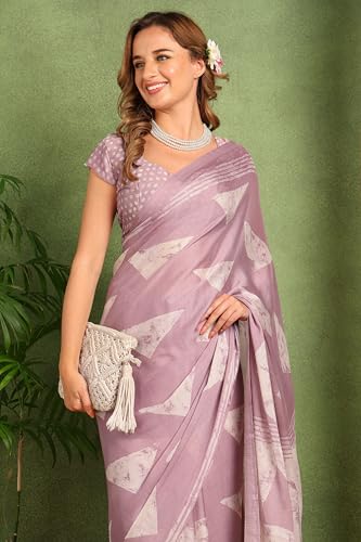 Image of MIRCHI FASHION Saree for Woman Chiffon Floral Printed | Lightweight Daily Wear Women's Sari with Unstitched Blouse Piece (Available in 20 Colors)
