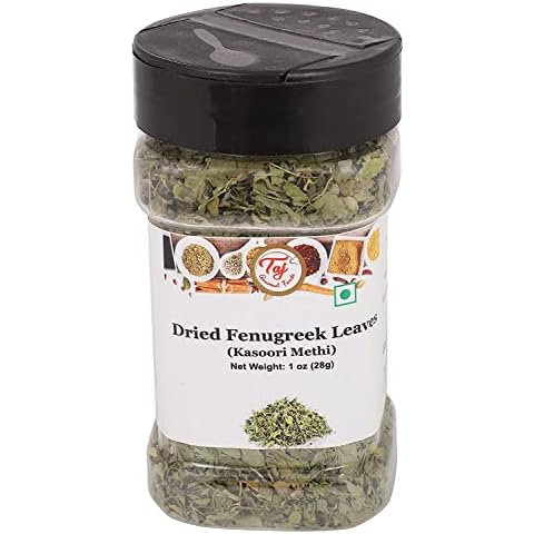 TAJ Kasoori Methi | Dried Fenugreek Leaves | Product of India | 1oz (28g) Cover