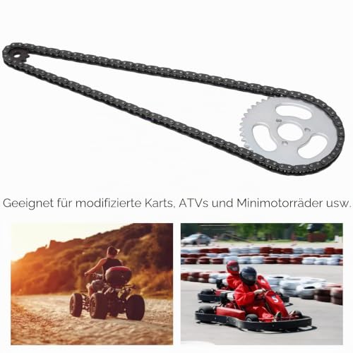 Hochleistungs Zahnräder Kettensatz T8F Inkl. Kette, Vorderem Kettenrad (11T) Und Hinterem (44T) Für Modifizierte Karts, Atvs Mini Motorräder Robuste Langlebige Konstruktion, Ideal Rennsport, Offroad