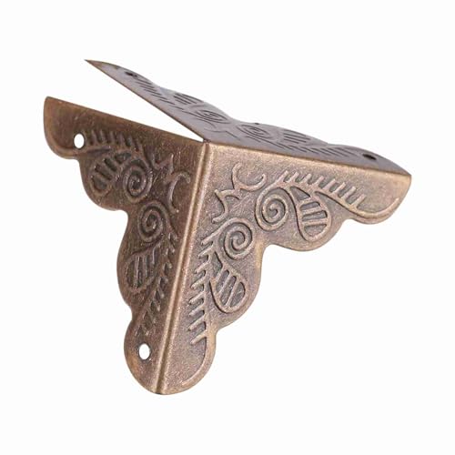 Image of Zerodis 12pcs Vintage Metal Three Sides Corner Decorative Protectors Iron Cover Guard with Screws for Jewelry Gift Box Picture Frame(Bronze)