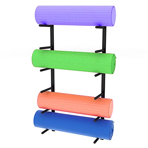 Support mural tapis de yoga en métal à 6 niveaux pour rouleau mousse