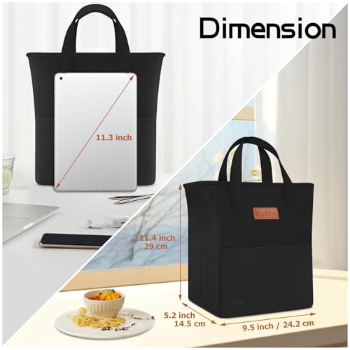 Lunch Box Lunch Bag for Women Adult Men Insulated Cooler Lunch Boxes Simple Reusable Lunchbag Cute Lunchbox Large Capacity Lunch Tote Bags for Picnic or Work, Included Food Storage Bag