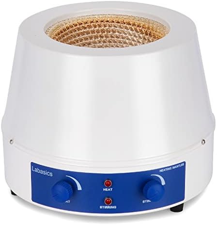 Labasics Heating Mantle, Heating and Stirring Electromantles Electrothermal Lab Heating Mantle with Magnetic Stirrer 0-1600 RPM Temperature Control 220V/380โ 250W, 2000 ml