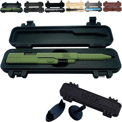 Tactical Slide Action Ballpoint Pen with Case, Green