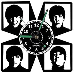 Horloge murale BeatlesWall Clock disque vinyle horloge Beatles décoration - Les Beatles, Paul McCartney, John Lennon, RIngo Starr, George Harrison Horloge murale BeatlesWall Clock disque vinyle horloge Beatles décoration – Image 3