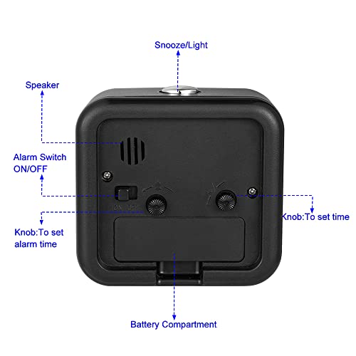 Tinload Small Battery Operated Analog Travel Alarm Clock Silent No Ticking, Lighted On Demand And Snooze, Ascending Beep Sounds, Gentle Wake,Easy Set #TOP3