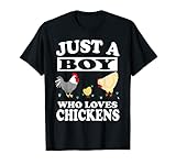 Just A Boy Who Loves Chickens Farm Chicken Gift T-Shirt