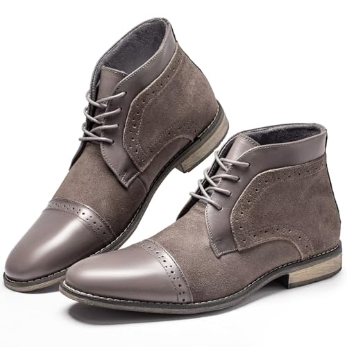 Image of Arkbird Chukka Boots for men, Grainy Leather Lace-up Ankle Boot Fashion and Comfort Casual Oxfords