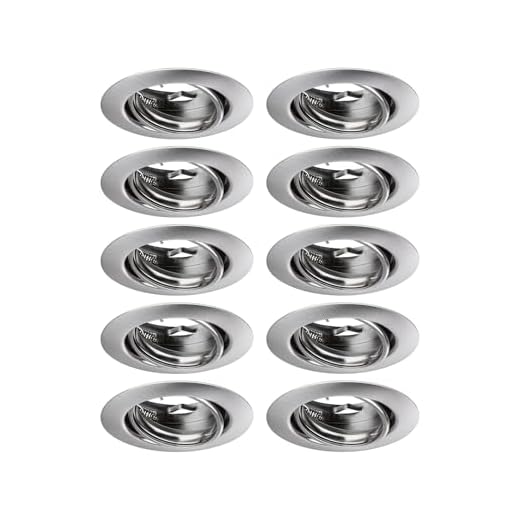 Paulmann EBL 93399 Base LED Einbauleuchte rund max. 10 Watt Einbaustrahler Eisen gebürstet Einbaulampe Metall Deckenspot GU10