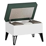 WELL HOME MOBILIARIO & DECORACIÓN Möbel aus Walnuss, weiß, grün, mit 100% Melaminbeschichteter Spanplatte, 72 x 53,4 x 35 cm