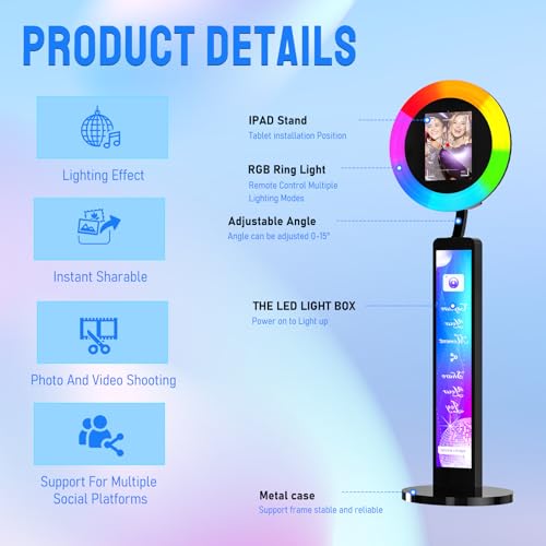 Présentation du produit : iPad Photobooth avec Ring Light – Image 6