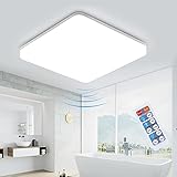 ✌ Bewergungsensoren: Die Sensor Lampe wird erst aufleuchten, wenn nicht nur Personen den Induktionsbereich（1.5-4 m/3m-8 m) betreten , sonder auch die entsprichte Dämmerungseffekt (einstellbar) zu erreichen. Außerdem ist diese Deckenleuchte mit 5,8G Frequenz der Mikrowelleninduktion sehr sicher, es stört nicht bei anderer Elektrogeräte