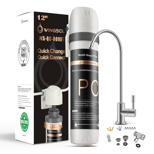 WINGSOL Under Sink Water Filter with Faucet, Water Filter for Sink Anti-Clogged Reduces Chlorine, Heavy Metals, Sediment, Bad Taste, NSF/ANSI 42 & 53, 8K Gallons, Easy Installation Sink Water Filter WINGSOL Under Sink Water Filter with Faucet, Water Filter for Sink Anti-Clogged Reduces Chlorine, Heavy Metals, Sediment, Bad Taste, NSF/ANSI 42 & 53, 8K Gallons, Easy Installation Sink Water Filter