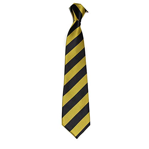 SZCQ Schoool Ties For Men Classical Streaks Tie Woven Stripes Necktie 7.5CM (A7 yellow+black)