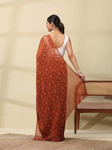 Image of Garden Vareli Lock Chiffon Floral Saree