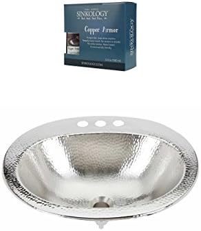 Sinkology BOD-0903BRN-AMZ Dalton Drop-In Nickel Bathroom Copper Armor Kit Bath Sink, 20 x 17 x 5.5