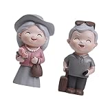 PRETYZOOM 2 Piezas De Adorno para Personas Mayores Estatuas De Pastel De Boda Figuras De Parejas Románticas Figura De Dibujos Animados Decoración para Pastel Miniaturas Figura En Miniatura