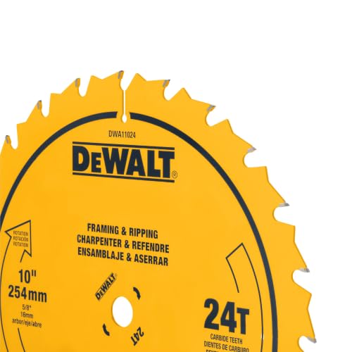 DEWALT 10 in. 24 Tooth General Purpose Saw Blade, Ultra Sharp Carbide Table Saw Blade (DWA11024) - image 7