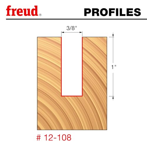 Image of Freud 12-108: 3 /8 inch (dia.) Double Flute Straight Bit with 1 /2 inch shank, 2-5 /8 inch overall length