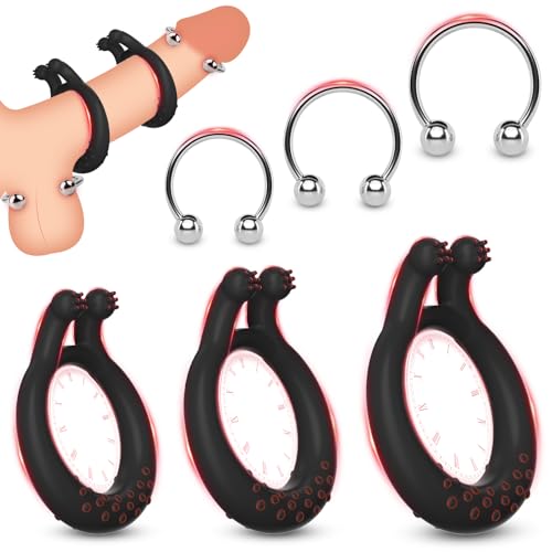BDSMYEE Anello per il Pene uomo, 6 in 1 Anelli per e Testicoli, Stimolazione di Coppia Giocattoli Sessuali, sex Toys Set di Anello Pene Pleasure Ring per Uomini